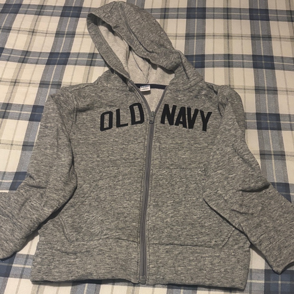 Old Navy Kids Heather Gray Zip-Up Hoodie